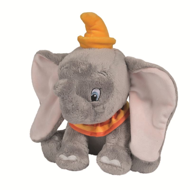  dumbo léléphant peluche gris orange 35 cm 